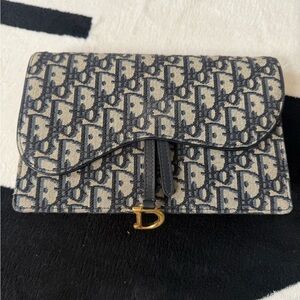 Dior Monogram Clutch - Black and Cream